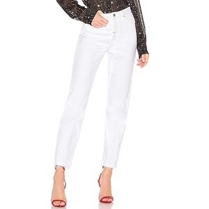 Make Offer GRLFRND Devon Jeans White High Rise Raw Hem 32